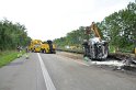 LKW umgestuerzt A 1 Rich Saarbruecken P191